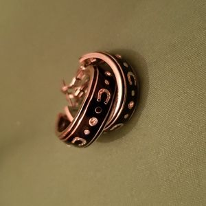 Silver & Black Horse Earrings with Rhinestones